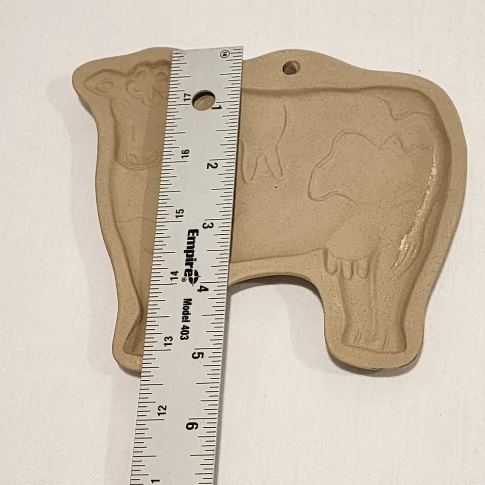 Brown Bag Cookie Art Cow Stoneware Cookie Mold 1985 Vintage Farmhouse Decor